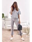 Fashionable sports set with cuts, light gray FI618 - Online store - Boutique